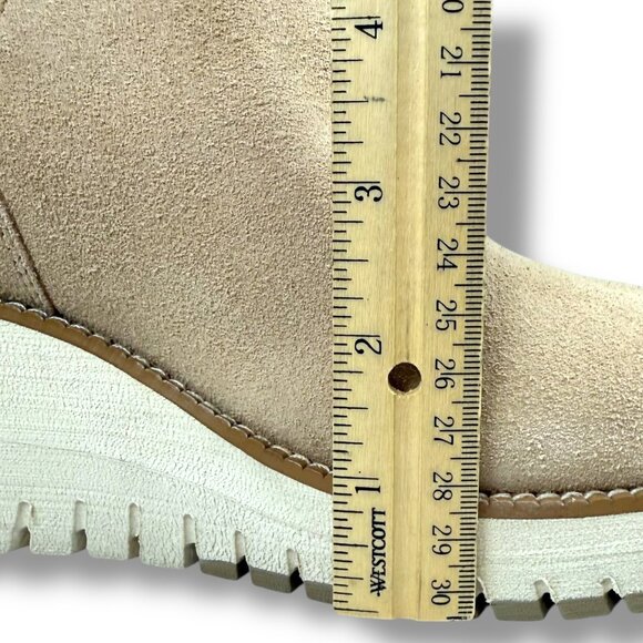 Cole Haan ZeroGrand Suede City Wedge Boots Beige Size 8 Casual Minimalist - Picture 7 of 13